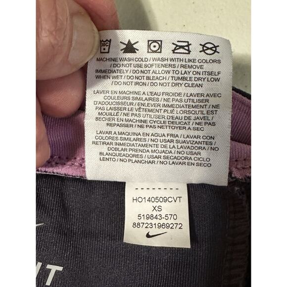 NIKE RUNNING DRI-FIT CROPPED LEGGINGS GRAY & PURPLE SIZE X small XS - Picture 15 of 16